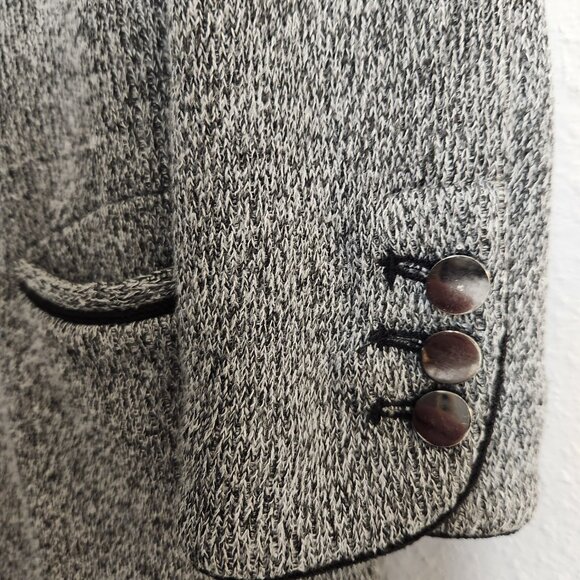 Skies Are Blue Alanna Textured Knit Blazer Heather Grey Black Floral Lining Medi - Picture 4 of 9